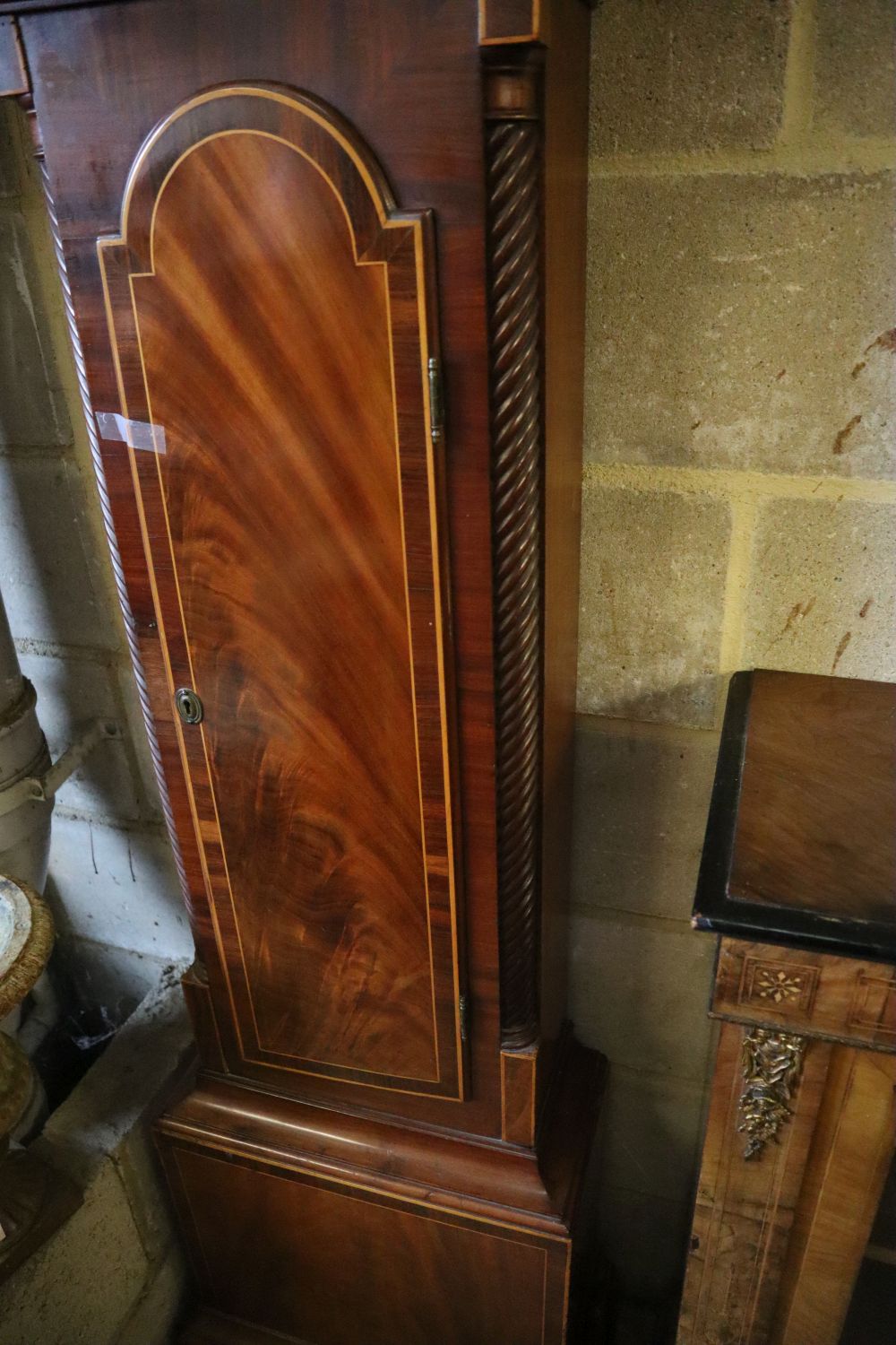 An early 19th century mahogany 8 day Scottish longcase clock, the silvered and brass dial marked William Man, Aberdeen, height 220cm